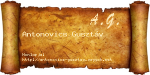 Antonovics Gusztáv névjegykártya