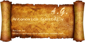 Antonovics Gusztáv névjegykártya