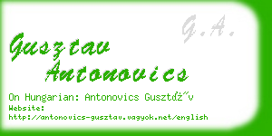 gusztav antonovics business card